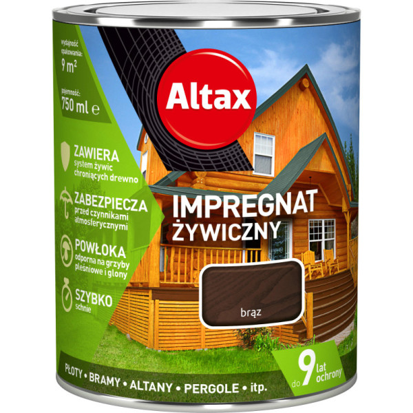 ŻYWICZNY IMPREGNAT DO DREWNA ALTAX  0.75L BRĄZ