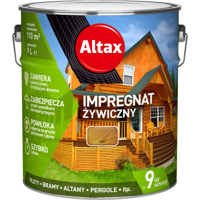 ŻYWICZNY IMPREGNAT DO DREWNA ALTAX  9L DĄB