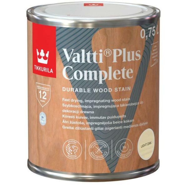 LAKIEROBEJCA VALTTI PLUS COMPLETE LIGHT OAK 0.75L