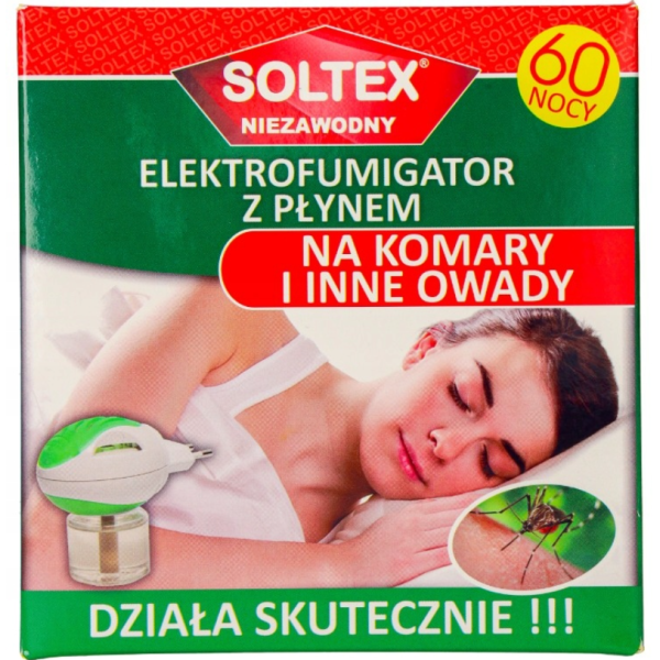 Dyfuzor z płynem przeciw mrówkom, komarom, pająkom, pchłom, pluskwom Soltex 0,5kg 5 ml Elektrofumigator